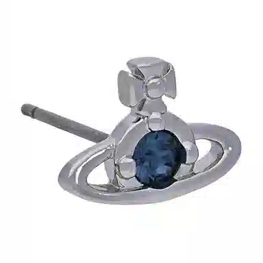 Vivienne Westwood Nano Solitaire Single Stud Sapphire/Silver