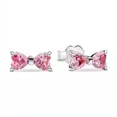 Pandora Bow Stud Earrings Pink