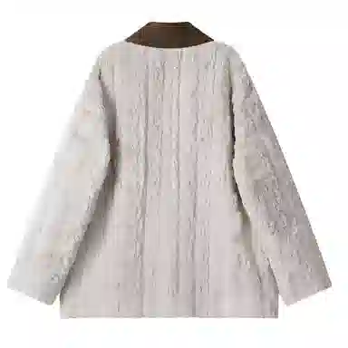 玉儿恋 加厚拉链翻领棉服 女款 白色