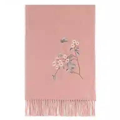 上海故事 秋冬福来系列绵羊毛加厚刺绣工艺流苏设计细腻柔软保暖礼盒包装 绒线围巾 女款