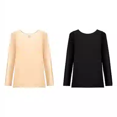 欧迪芬 蓄热高弹贴身肌底衣锁温透气无痕隐形打底长袖保暖上装 女款