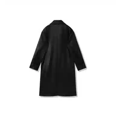 我是大卫 美式个性帅气中长款双排扣韩版宽松百搭皮衣 男女同款 黑色