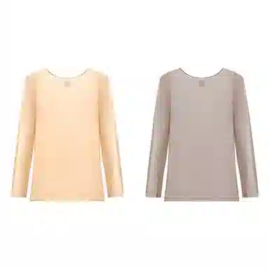 欧迪芬 蓄热高弹贴身肌底衣锁温透气无痕隐形打底长袖保暖上装 女款
