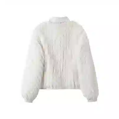 红蜻蜓 时髦短款仿水貂绒翻领外套皮草 女款 白色