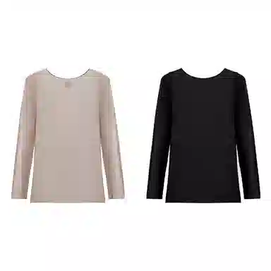 欧迪芬 蓄热高弹贴身肌底衣锁温透气无痕隐形打底长袖保暖上装 女款