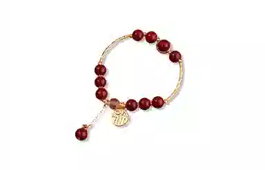 金瑞邦 【赠线香】简单百搭 显白气质 轻奢高档 水逆退散 小众设计 高级感 福牌  转运来福 上岸 #好运 再造辰砂朱砂 手串 女款