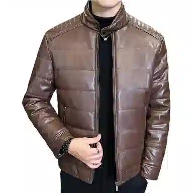 厚款加绒防风保暖纯色割圈绒长袖休闲基础皮棉衣皮衣 男女同款