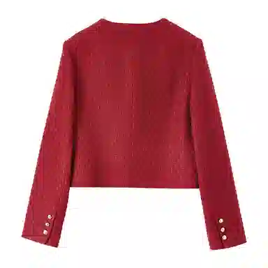 SENTUBILA Elegant Round Neck Short Jacket