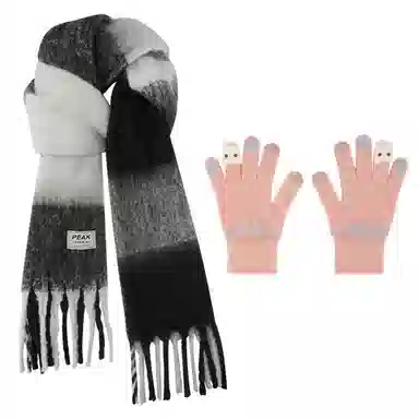 匹克 冬季流苏亲肤保暖组合 聚酯纤维 绒线围巾 男女同款情侣款