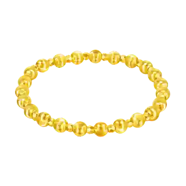 潮宏基 猫眼珠蹦迪珠 手饰大版 时尚简约优雅百搭通勤#好运 足金 按克计价 黄金手串 女款