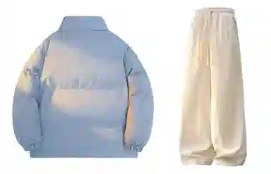 大卫贝肯 美式简约基础款立领宽松面包棉服宽松百搭灯芯绒长裤休闲运动套装 男女同款