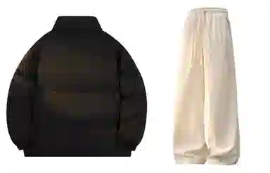 大卫贝肯 美式简约基础款立领宽松面包棉服宽松百搭灯芯绒长裤休闲运动套装 男女同款