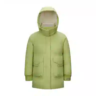 鸭鸭 纯色连帽保暖加厚中长款休闲羽绒服 女款