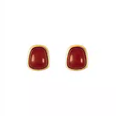 韵系 法式几何珍珠 铜镀金 耳环 女款