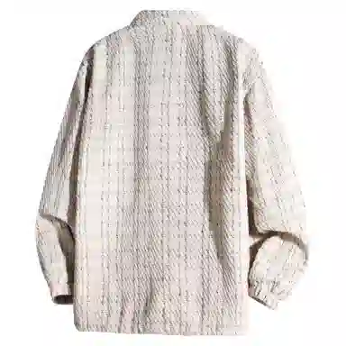 王者荣耀 王者荣耀 鲁班七号款 编织格纹夹棉加厚小香风复古风格刺绣织唛长袖单排扣开衫上衣外套翻领宽松百搭休闲夹克 男女同款