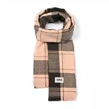 啄木鸟 高级感条纹格子保暖加厚秋冬季柔软清新文艺显白防寒护颈百搭两用 绒线围巾 男女同款情侣款