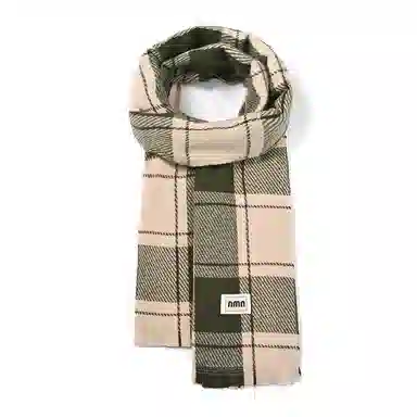 啄木鸟 高级感条纹格子保暖加厚秋冬季柔软清新文艺显白防寒护颈百搭两用 绒线围巾 男女同款情侣款