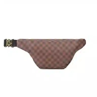 SPRAYGROUND Shark Logo Checkerboard Waist Bag Brown
