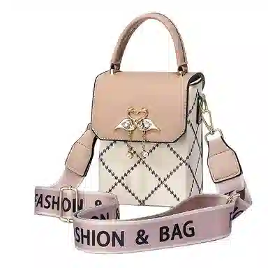 威蒙 洋气日常百搭可爱盐系单肩斜挎包 人造革 手机包 女款 白色/黑色/卡其/粉色/绿色