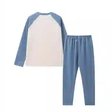 青蛙王子 时尚洋气圆领插肩拼色内衣套装儿童款