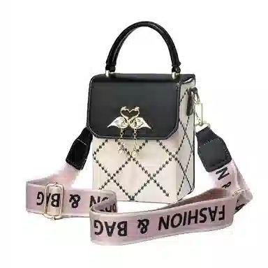 威蒙 洋气日常百搭可爱盐系单肩斜挎包 人造革 手机包 女款 白色/黑色/卡其/粉色/绿色