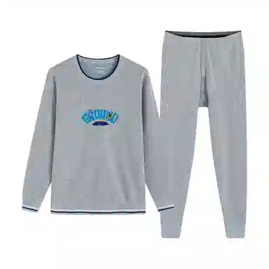 贴身领域 青少年内衣加绒加厚内搭棉毛衫打底秋衣秋裤冬季保暖套装 男款