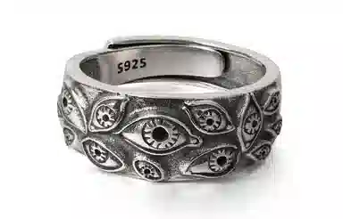 OWNREWARDS Demon Eye Silver Ring