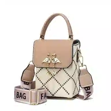 威蒙 洋气日常百搭可爱盐系单肩斜挎包 人造革 手机包 女款 白色/黑色/卡其/粉色/绿色