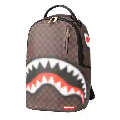 SPRAYGROUND Checkerboard Shark Mouth Backpack Brown