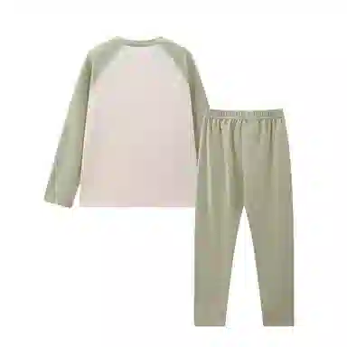 青蛙王子 时尚洋气圆领插肩拼色内衣套装儿童款