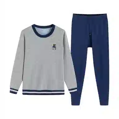 贴身领域 青少年加绒加厚初高中学生防寒打底保暖套装 男款