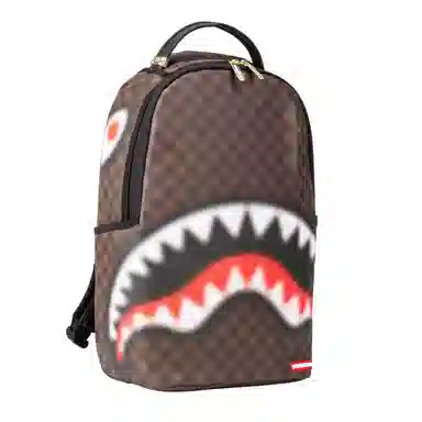 SPRAYGROUND Checkerboard Shark Mouth Backpack Brown
