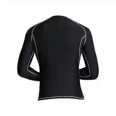 匹克 纯色运动瑜伽透气速干紧身打底长袖健身衣 男女同款 经典黑