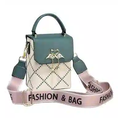 威蒙 洋气日常百搭可爱盐系单肩斜挎包 人造革 手机包 女款 白色/黑色/卡其/粉色/绿色