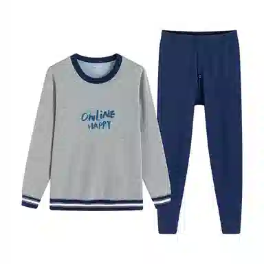 贴身领域 青少年内衣加绒加厚初高中学生防寒内衣秋衣秋裤冬季保暖套装 男款