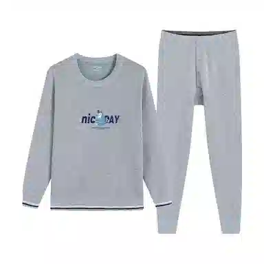 贴身领域 青少年内衣加绒加厚内搭棉毛衫打底秋衣秋裤冬季保暖套装 男款