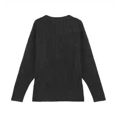 Bodafee V-Neck Knit Sweater Black Grey
