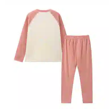 青蛙王子 时尚洋气圆领插肩拼色内衣套装儿童款