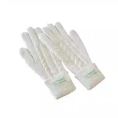 北极绒 红色针织冬季加厚保暖加长可触屏分指防冻骑行五指韩版 腈纶 绒线手套 男女同款情侣款