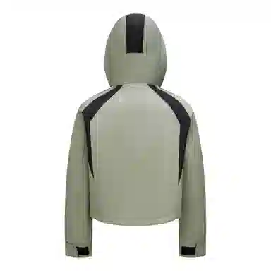 鸭鸭 拼色连帽气质时尚高级感保暖条纹撞色户外防风保暖工装羽绒服 女款