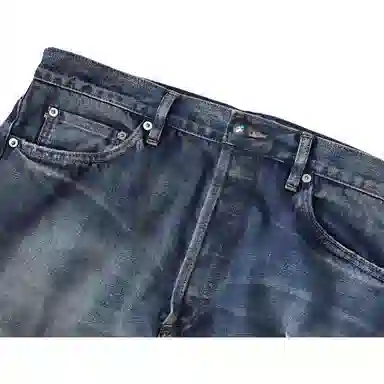 MADNESS Distressed Zip Cropped Jeans Blue