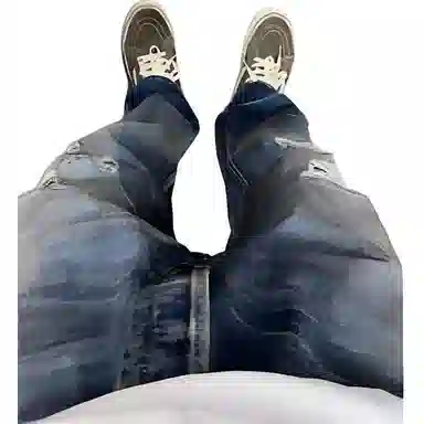 MADNESS Distressed Zip Cropped Jeans Blue