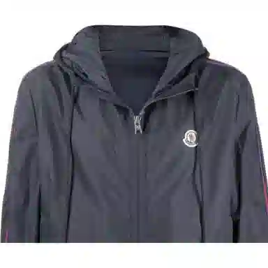 Moncler SS22 Logo Patch Hoodie Jacket Blue