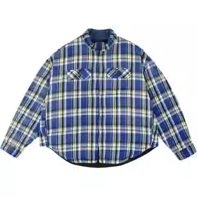 GRAILZ PROJECT G/R FW24 Plaid Pocket Shirt Jacket Blue