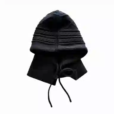 北极绒 简约纯色巴拉克拉法帽冬秋一体帽保暖包头护耳针织加厚百搭 腈纶 斗篷帽 女款