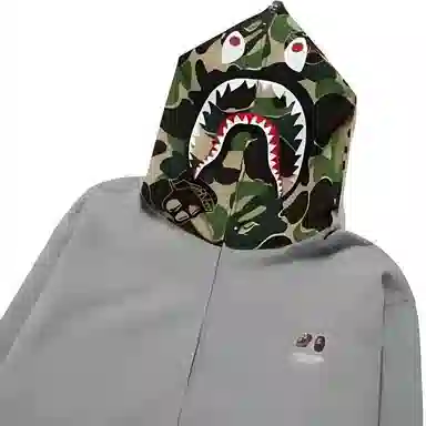 A BATHING APE x Bored Ape Shark Hoodie Grey