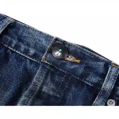 MADNESS Distressed Zip Cropped Jeans Blue