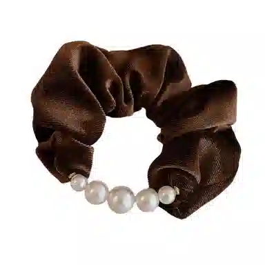 丹琴 丝绒大肠发圈 高级感高马尾扎头发绳仿珍珠款丸子头头饰 布艺 头绳 女款