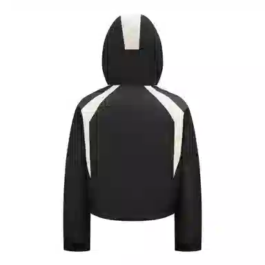 鸭鸭 拼色连帽气质时尚高级感保暖条纹撞色户外防风保暖工装羽绒服 女款