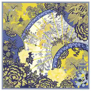 故宫联名 上海故事 大方巾双面印花柔滑细腻轻盈透气礼盒包装 丝巾 女款